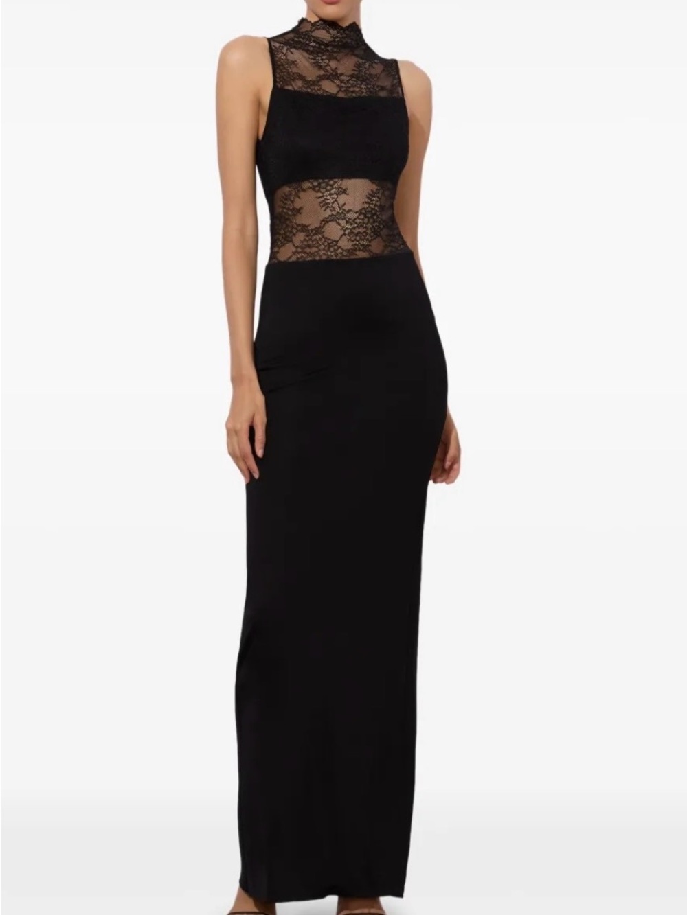 Alice + Olivia Black Lace High-Neck dress
